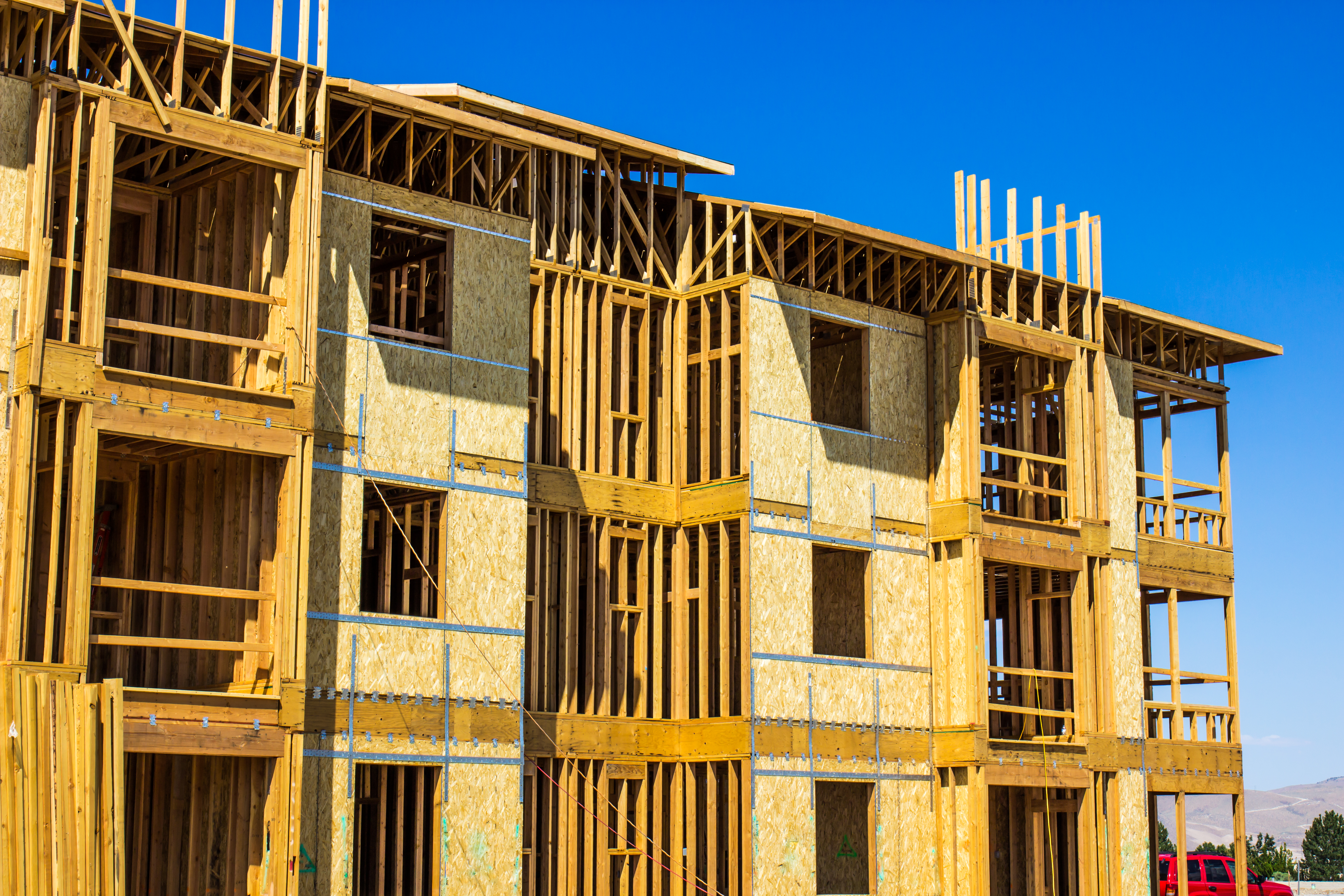 The exterior of a housing construction site