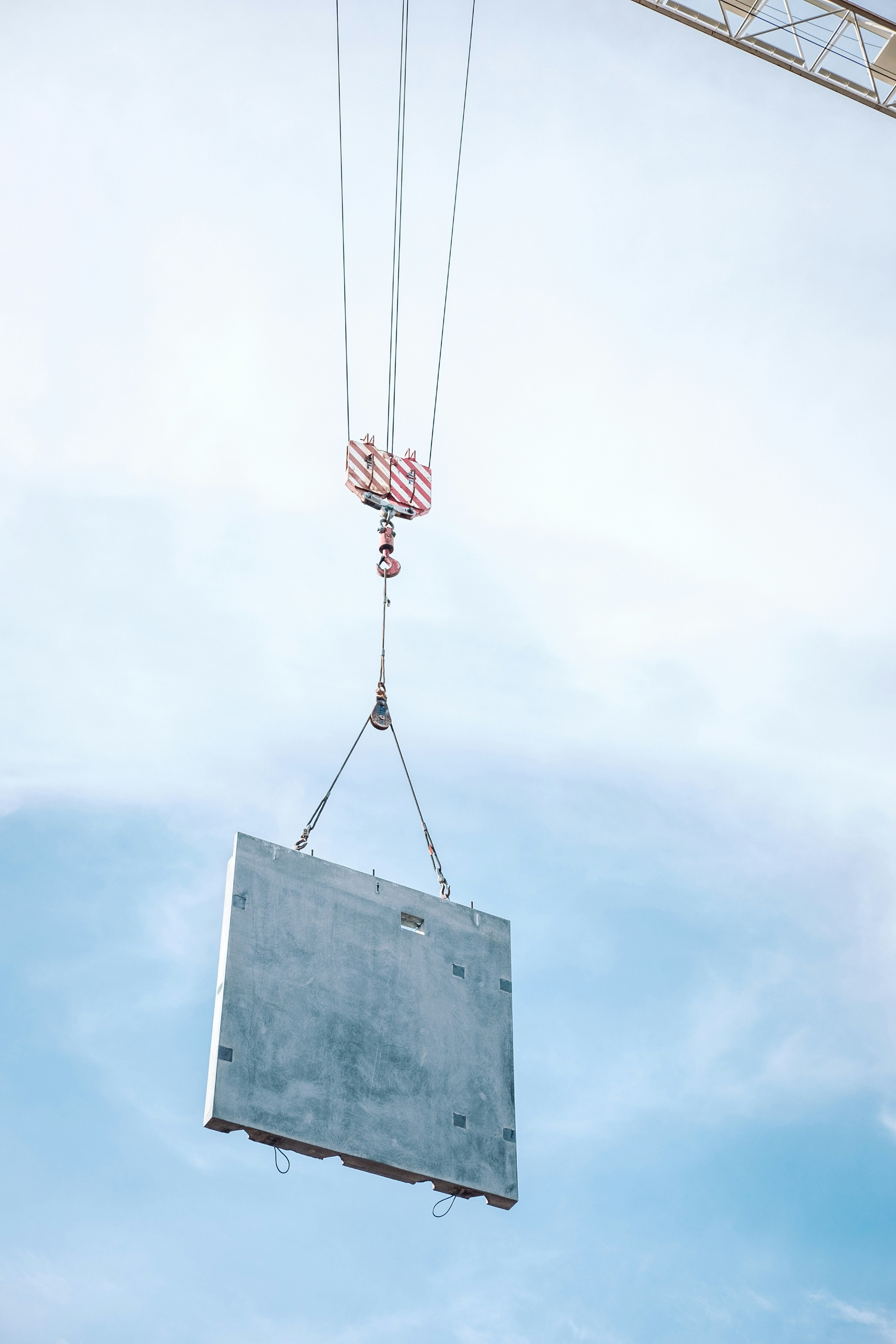 A gray steel frame in use on a construction site
